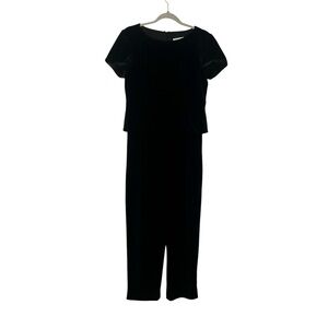 J. Steven’s by Carol Escritor true vintage black velvet jumpsuit size 6